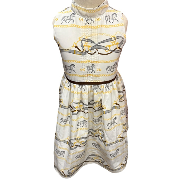 Janie and Jack Equestrian Horse Print Dress Size 5 - Picture 2 of 6